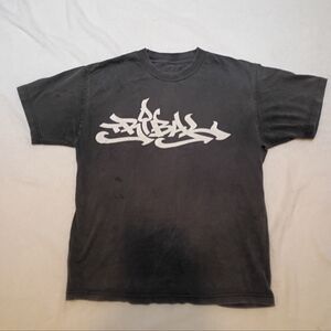 Worn Dyse One Tribal Gear T-shirt Black Graffiti Men's T-Shirt Size M